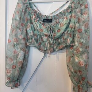 Mayle Green Floral Women's Blouse